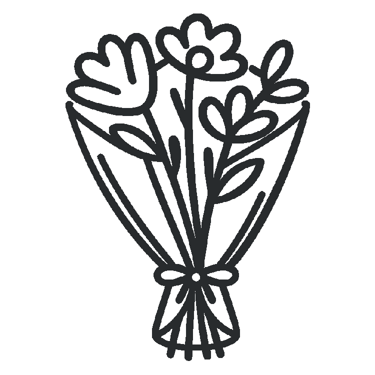 Transparente Verpackung für Blumenstrauß