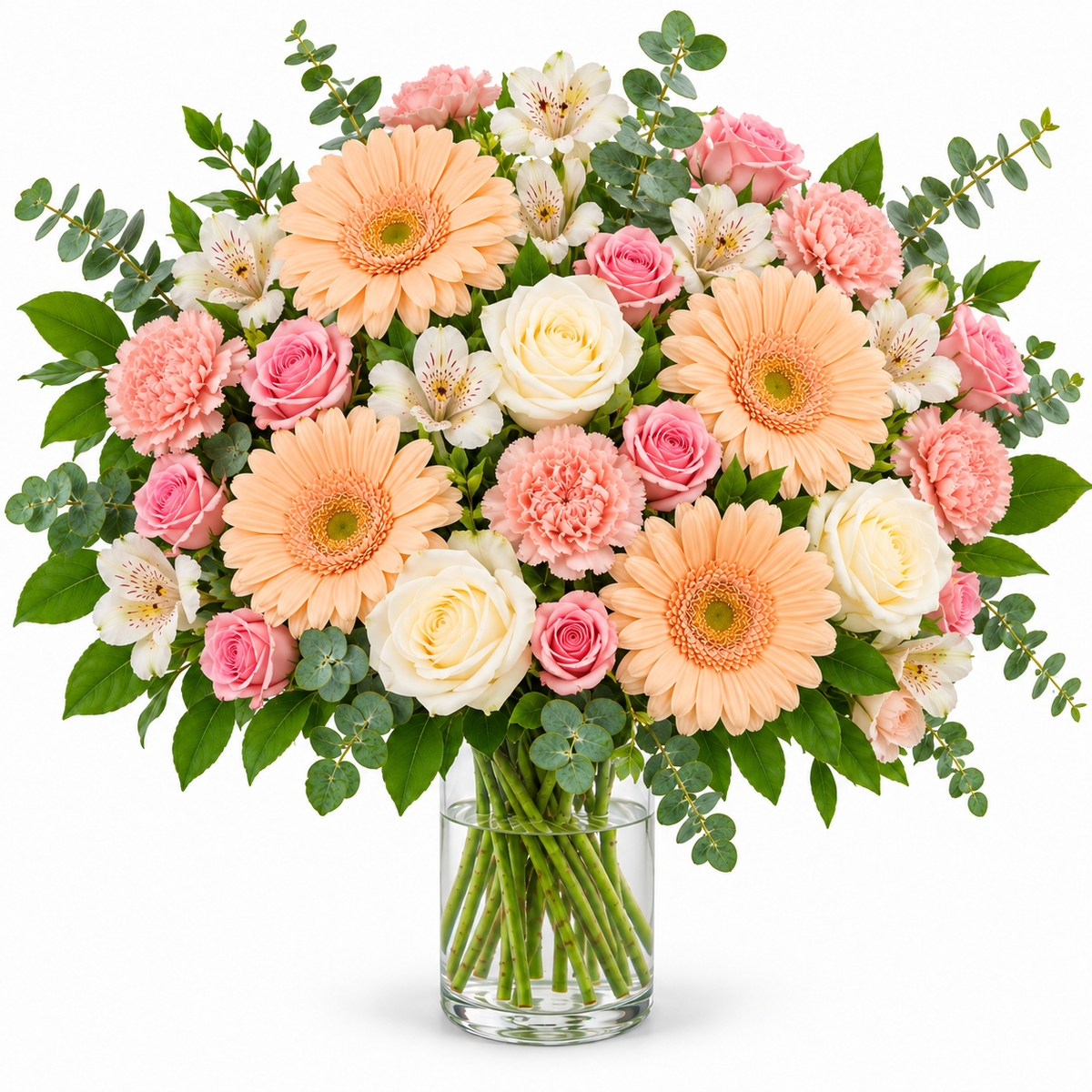 Pfirsichhaut – Blumenstrauß in Größe XL