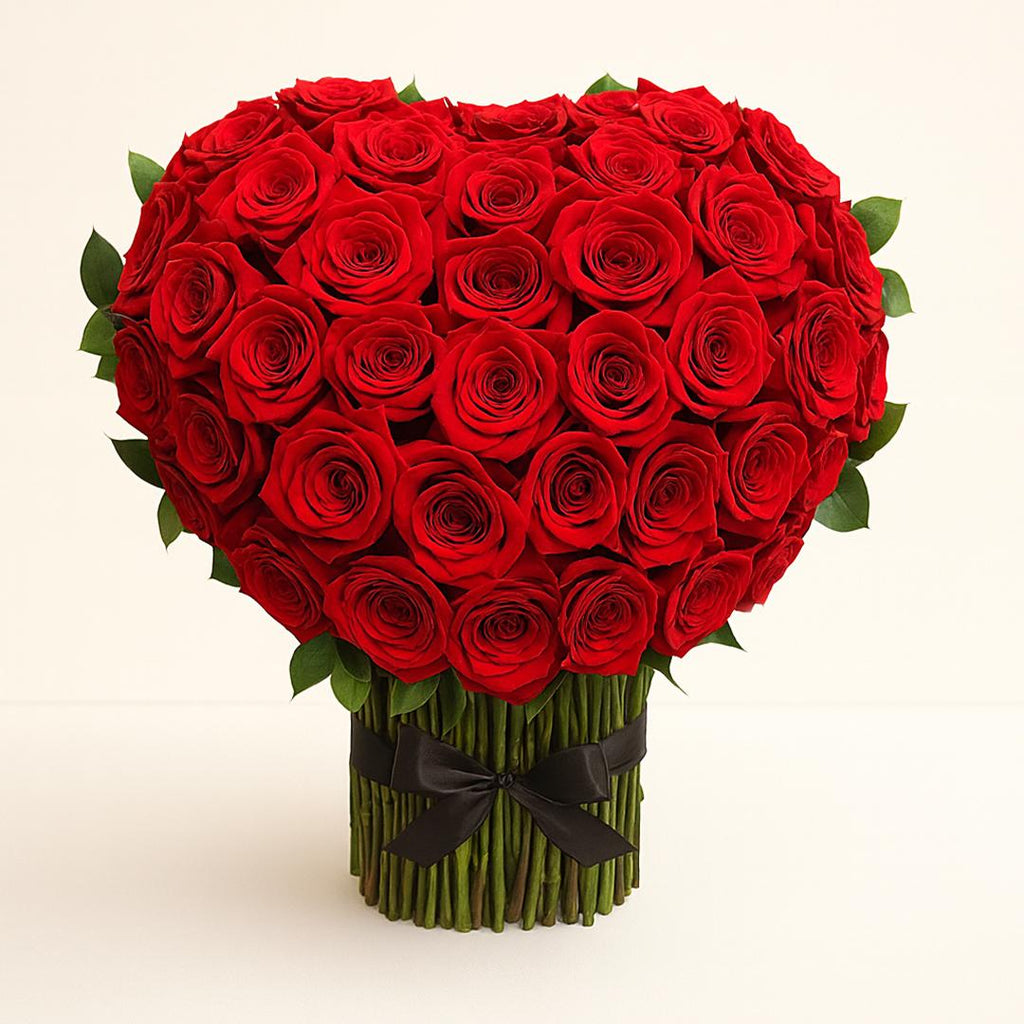 Herzförmiger Premium-Rosenstrauß