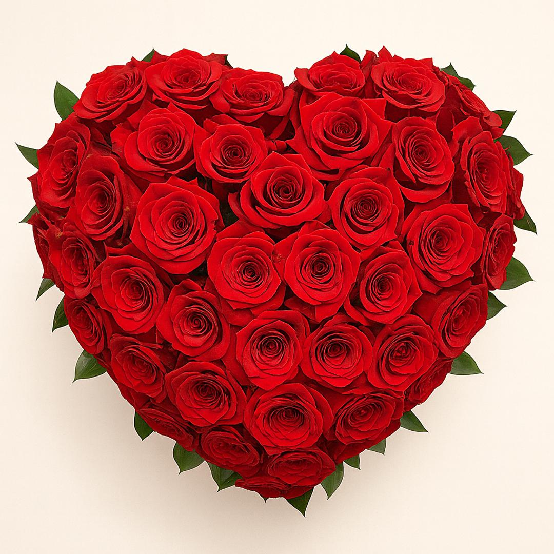 Herzförmiger Premium-Rosenstrauß